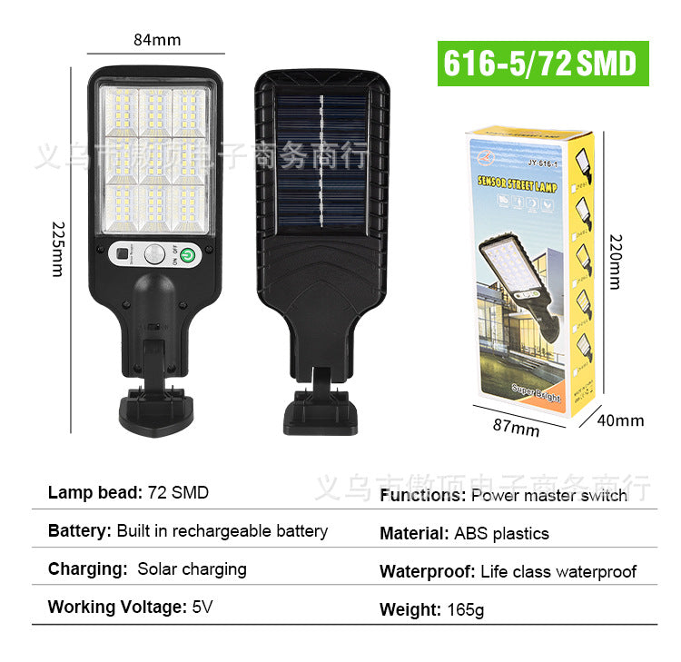 Outdoor Solar Street Light New Human Body Sensing Garden Light with Remote Control LED Wall Lamp Waterproof Garden Light