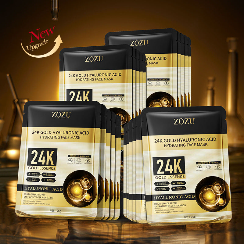 24k Gold Mask25g ZOZU Hyaluronic Acid Hydrating Moisturizing Tablets Cross-Border Wholesale