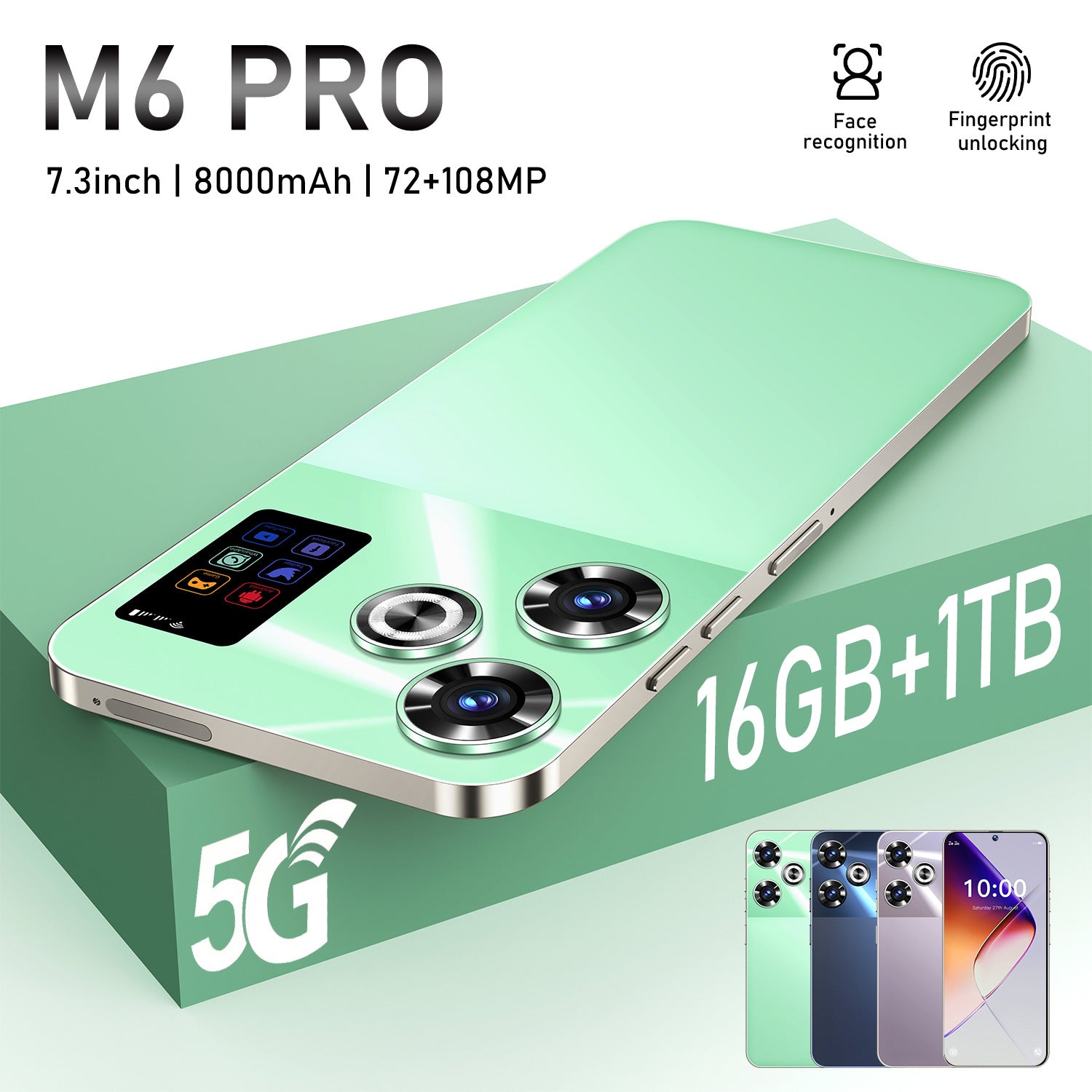 New Hot M6 PRO7.3Inch16+1T Android All-in-One Smartphone Source Available