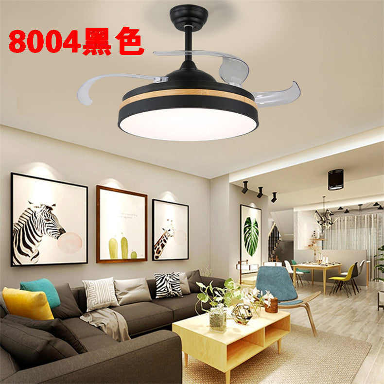 Invisible Fan Light Remote Control led Fan Chandelier Home Electric Fan Lamp scandinavian Iron Restaurant Lamp Crystal Ceiling Fan Lamp