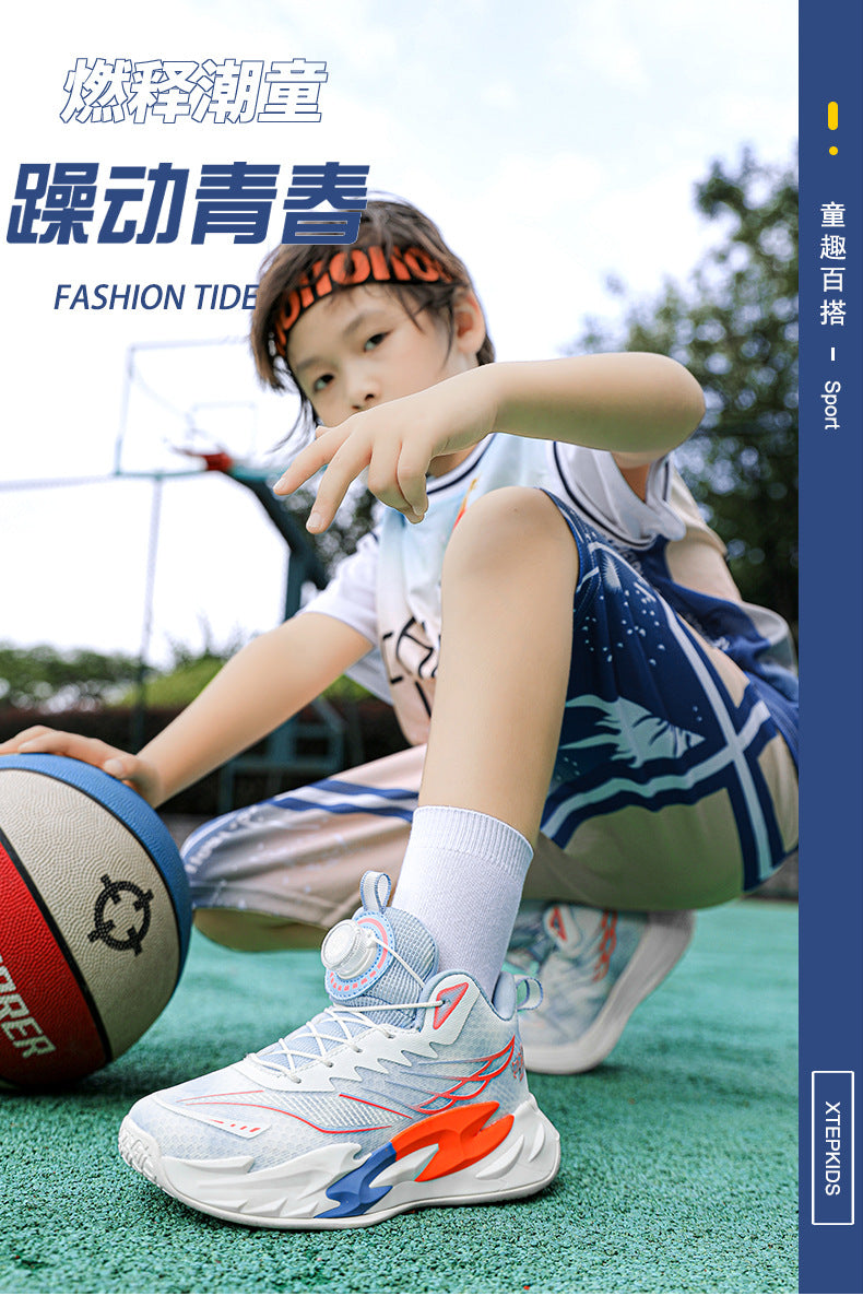 Children's Basketball Shoes New Style for Older Kids Non-Slip Shock Absorption Breathable Boys' Student Training Sneakers Girls' Shoes