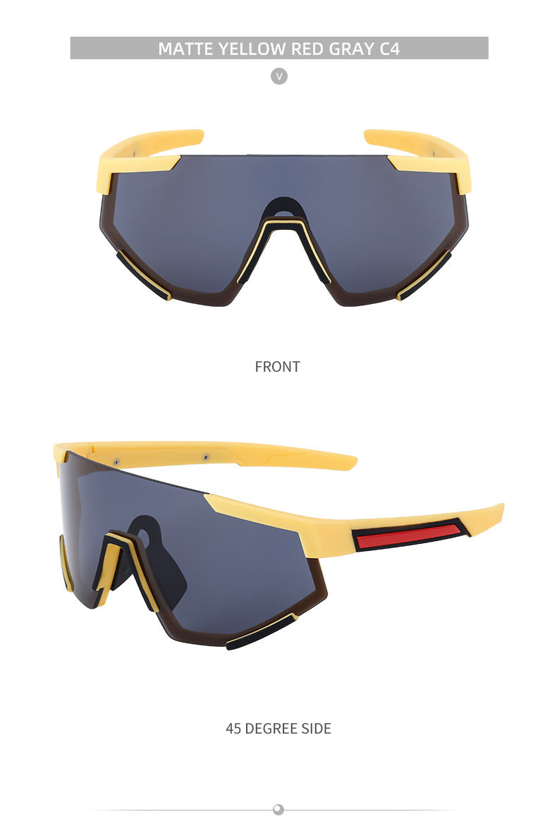 New Cycling Goggles for Women, UV Protection, One-Piece Large Frame Sunglasses, Outdoor Sports Colorful Integrated Sunglasses