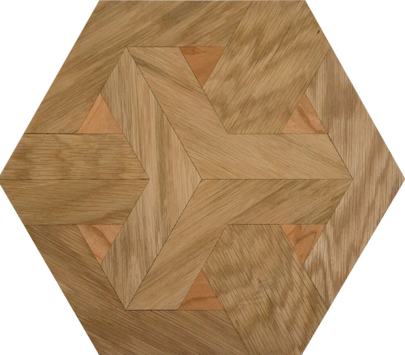 Premium 14mm Multilayer Hexagon Oak Flooring | Decorative Engineered Oak Parquet Custom Finish Options for Outdoor Use