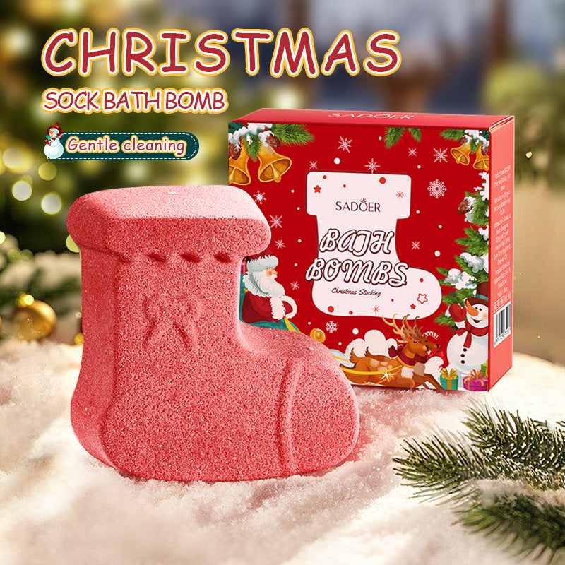 Cross-Border Christmas Stocking Bath Bombs SADOER Deep Cleansing Body Bath Bath Salts Export Manufacturer Wholesale