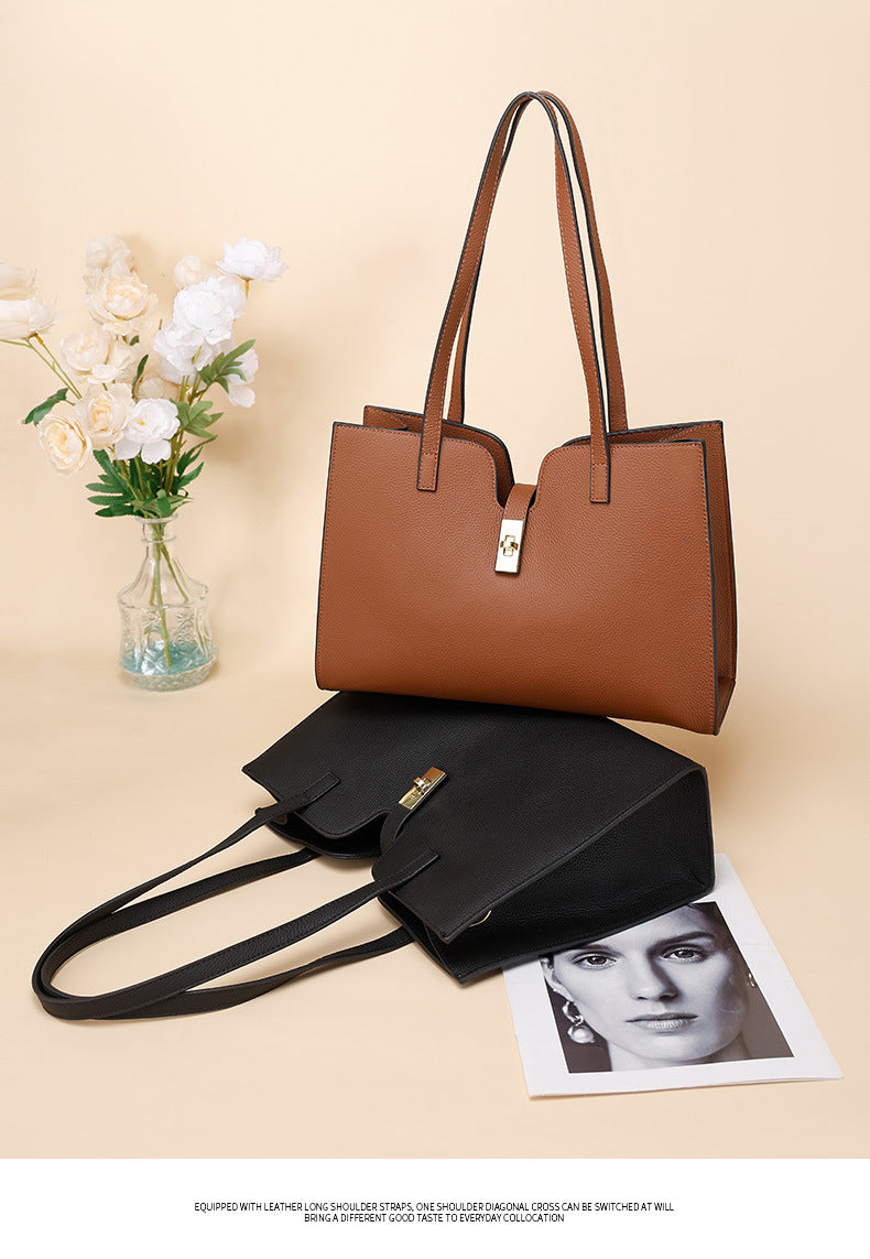 Large Capacity Single Shoulder Tote Bag for Women, Casual Commuter Bag, Trendy Versatile Fashionable Light Luxury Briefcase Underarm Bag