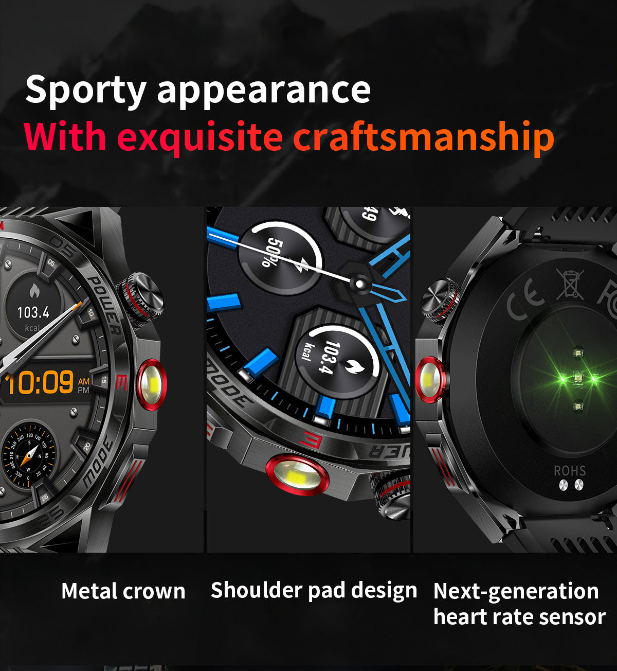 HT28Smart Watch Bluetooth Call True Heart Rate Step Sleep Breathing Training Deep Waterproof Flashlight Sports