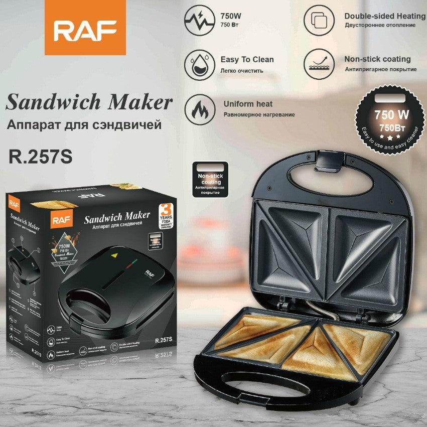 RAF European Standard Bread Baking Electric Griddle Sandwich Waffle Strip Household Portable Toaster R.257