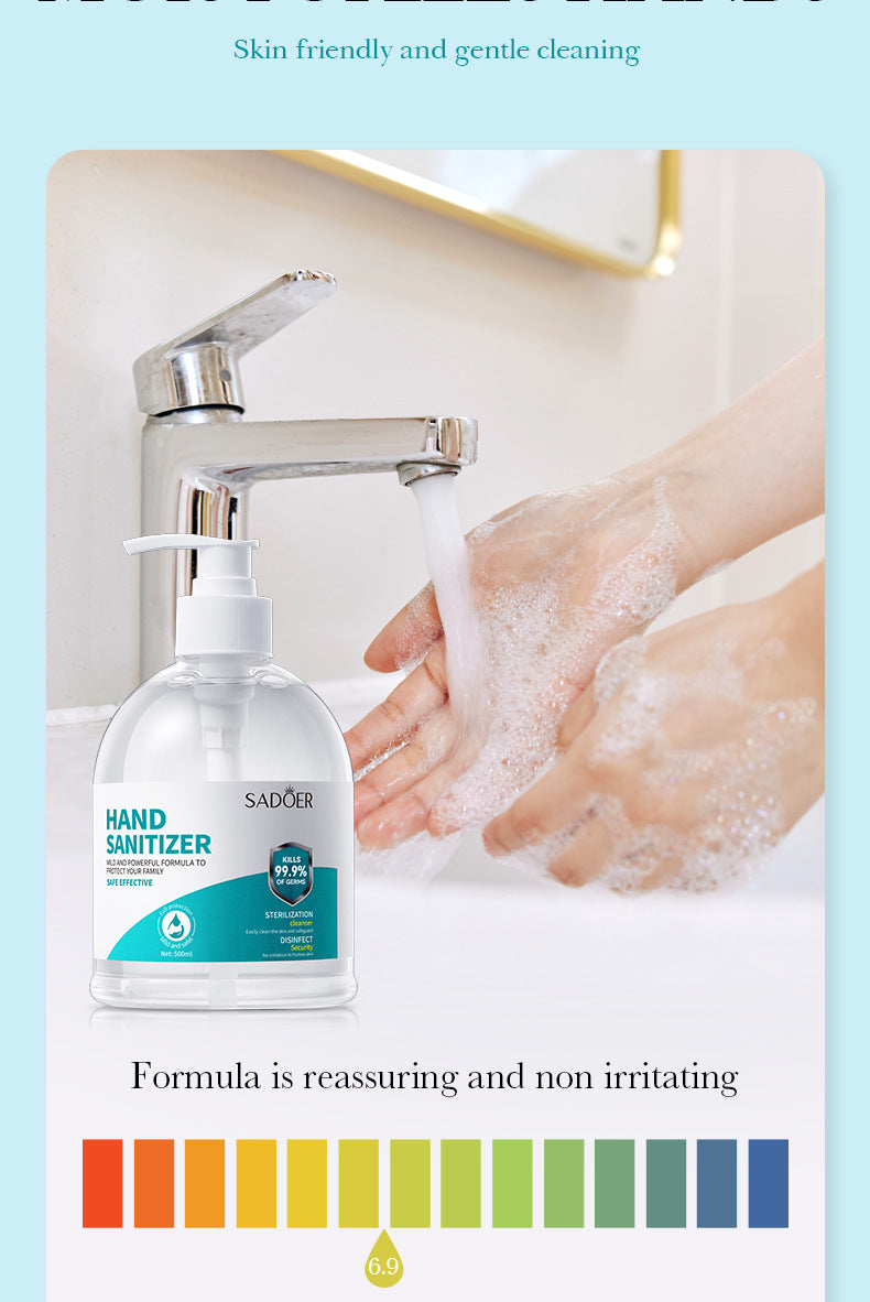 All English Hand Sanitizer500ml SADOER Foam Deep Cleansing Large Capacity  Foreign Trade Wholesale