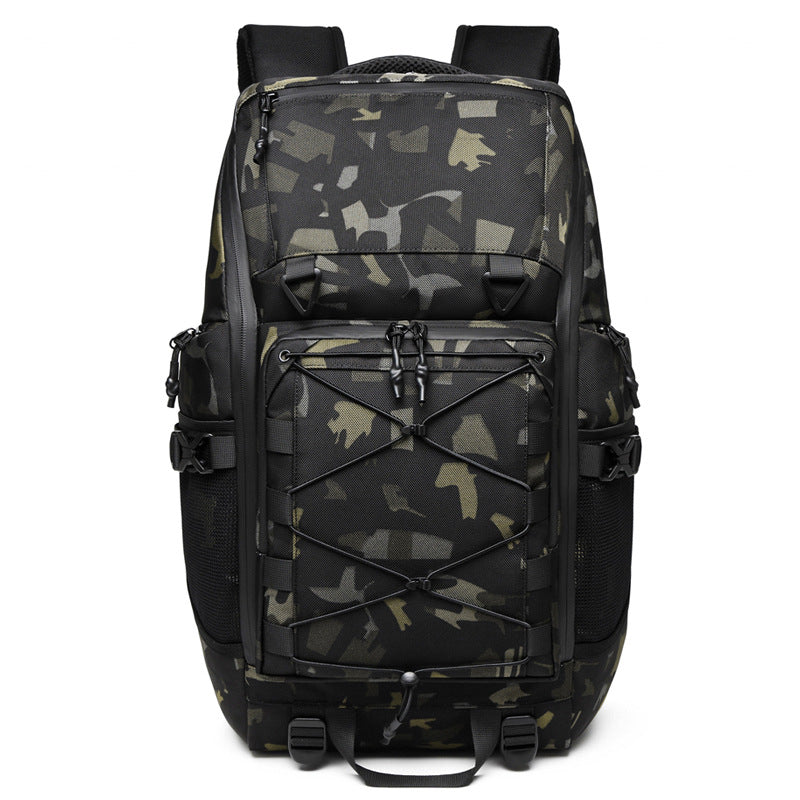 OZUKO Travel Backpack Men's Large Capacity Waterproof Outdoor Mountaineering Computer Backpack Camouflage Commuting School Bag
