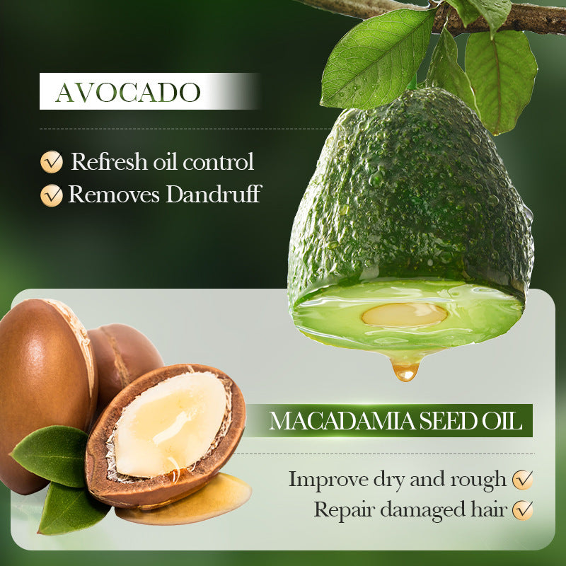 Full English Avocado Anti-Dandruff Oil Control Shampoo SADOER Fluffy Deep Cleansing Shampoo  Wholesale