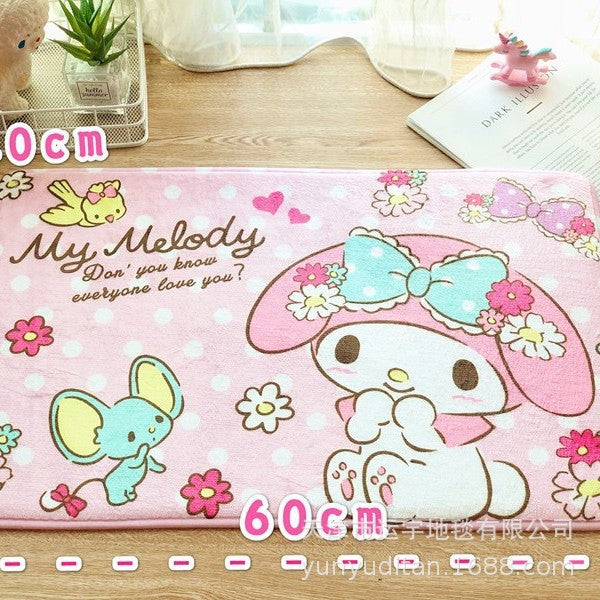 Flannel Mat Cartoon Kitty Bathroom Water Absorption Non-Slip Door Mat Pudding Dog Bathroom Mat Labeling and Dropshipping