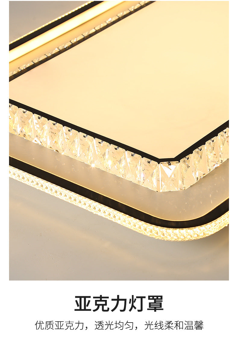 Wholesale Large Living Room Lamp2025New Year's Light Luxury Crystal led Ceiling lamp simple modern elegant bedroom lighting fixture