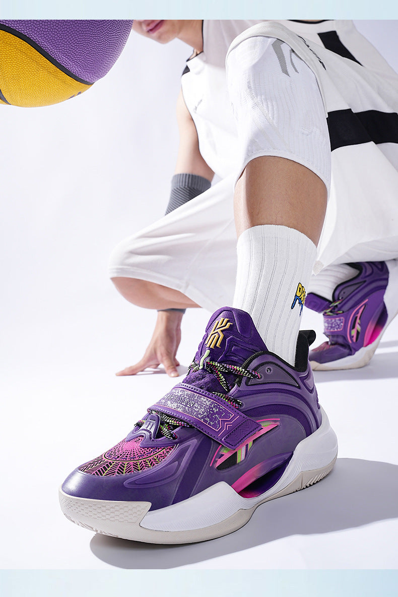 Summer Trendy Fashion Breathable Comfortable Sports Men's Shoes Youth High Elastic Practical Wear-resistant Rubber Sole Basketball Shoes