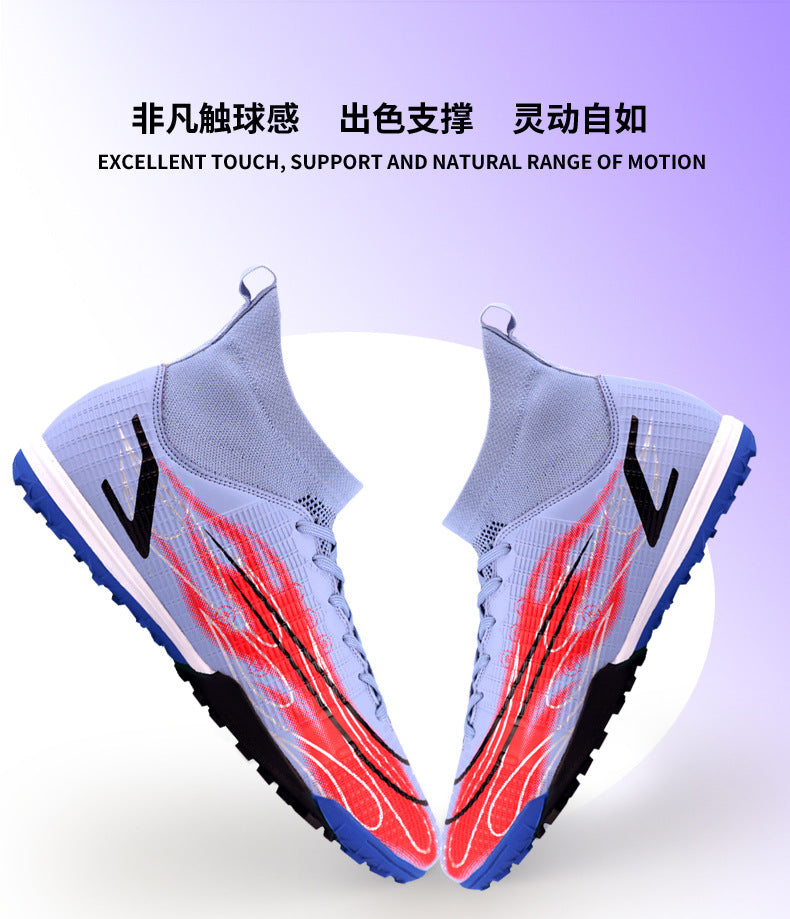 Comfortable football shoes for men and women, teenagers and students AG Spike TF Anti-Slip Breathable Turf Training Sneakers