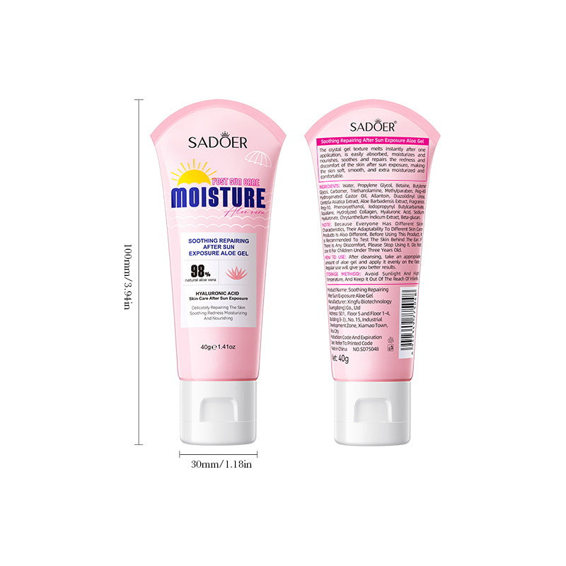 After Sun Soothing Aloe Vera Gel SADOER Moisturizing and hydrating aloe vera gel cross-border foreign trade wholesale