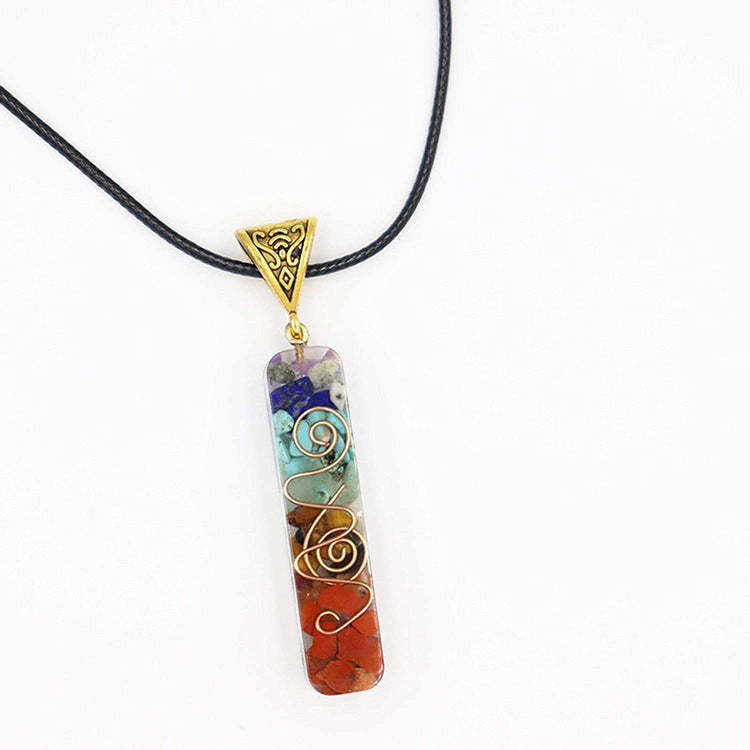 Women's Irregular Crystal Necklace Natural Stone Pendant Resin Epoxy Mixed Color Hanging Ornament Multicolor Crystal Necklace