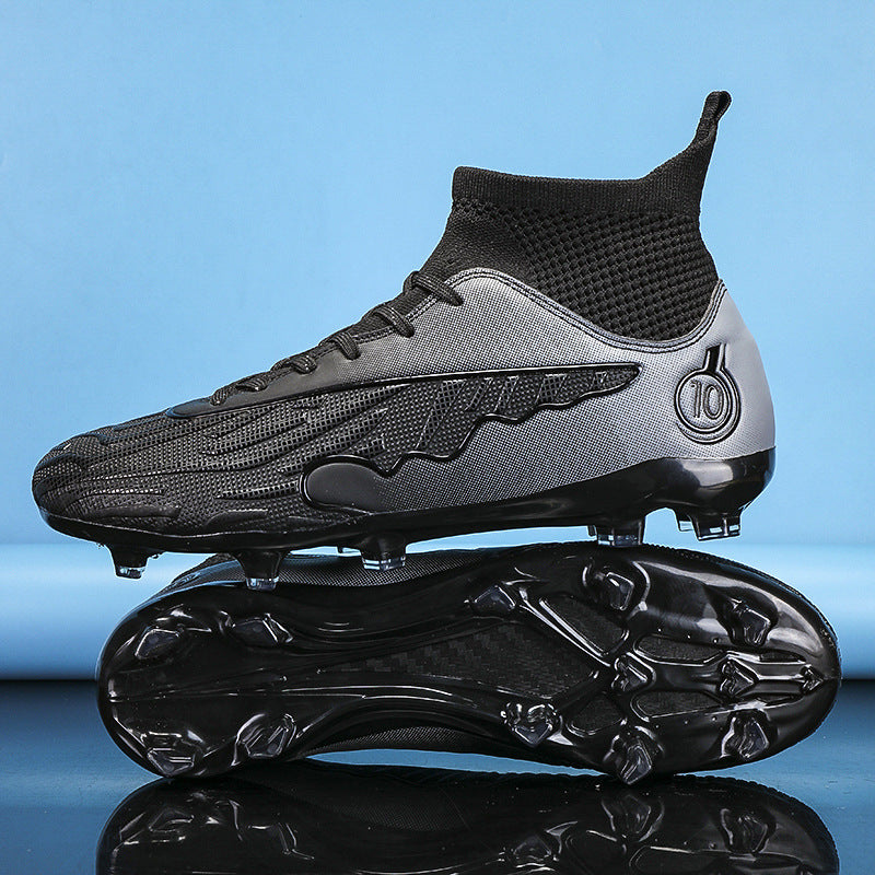 New Professional Football Shoes Boys High Top Youth Students Competition Training AG Long Spike Broken Spike Sneakers