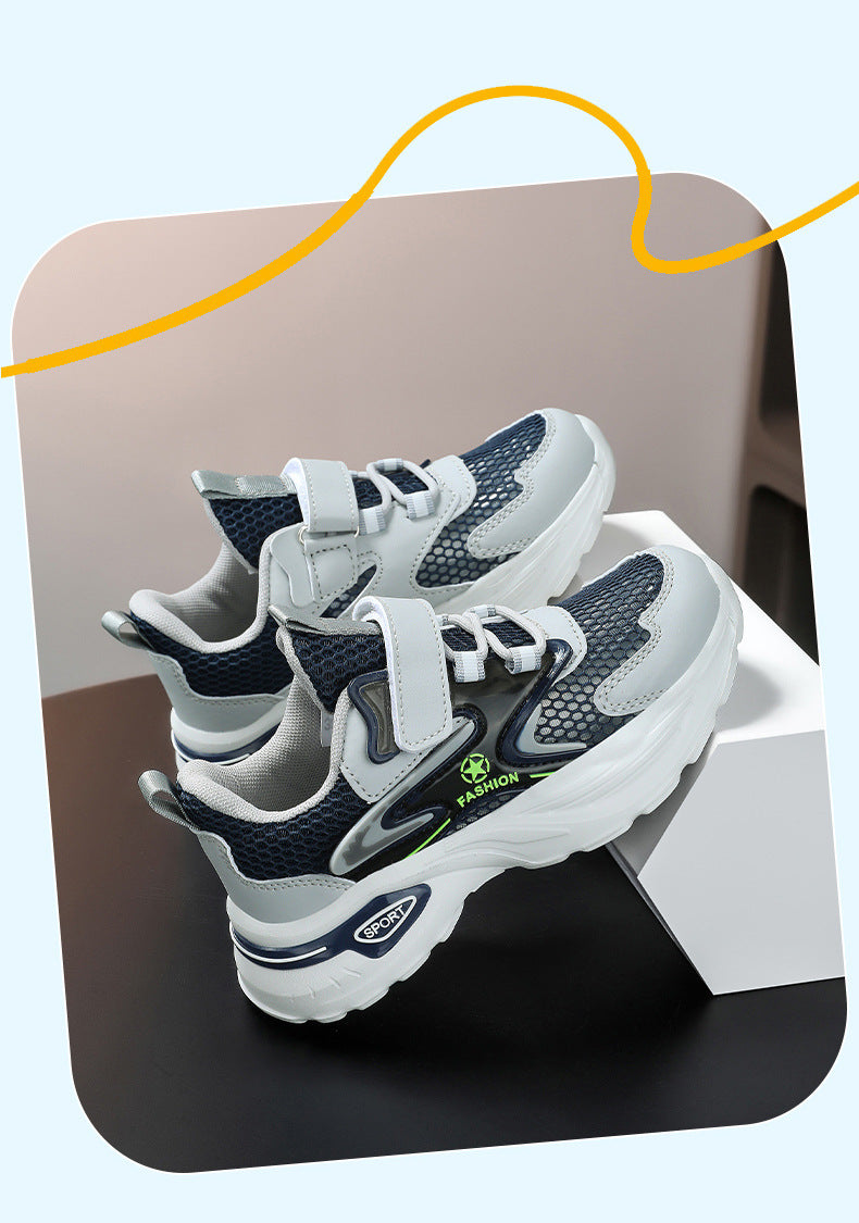 Children's casual shoes breathable single mesh fashion children's shoes2025Spring new style soft sole non-slip wear-resistant elementary school student sneakers