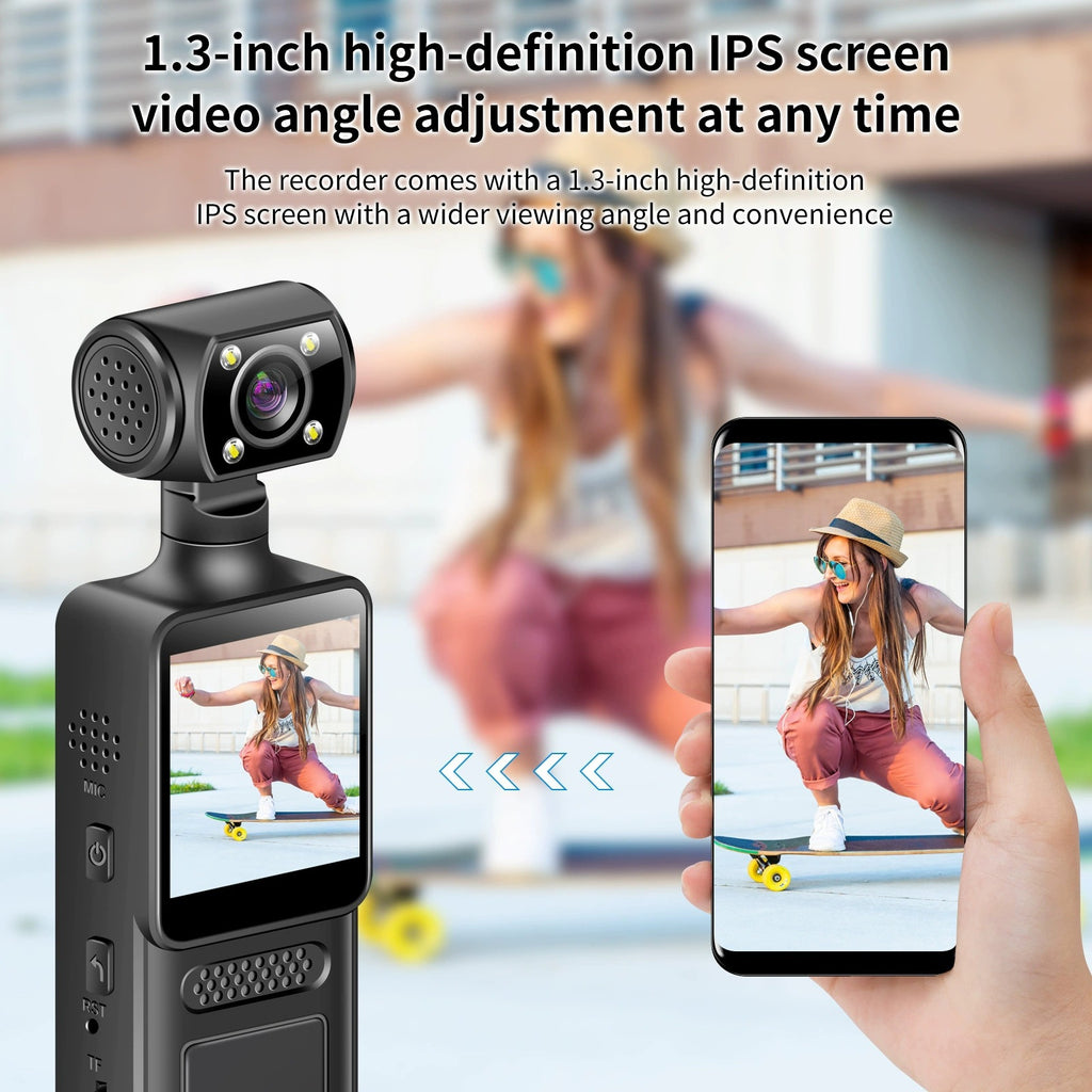 M12Handheld Pocket Camera Portable Body Camera with Clip Sports Camera Handheld Video Recorder Cycling Recorder