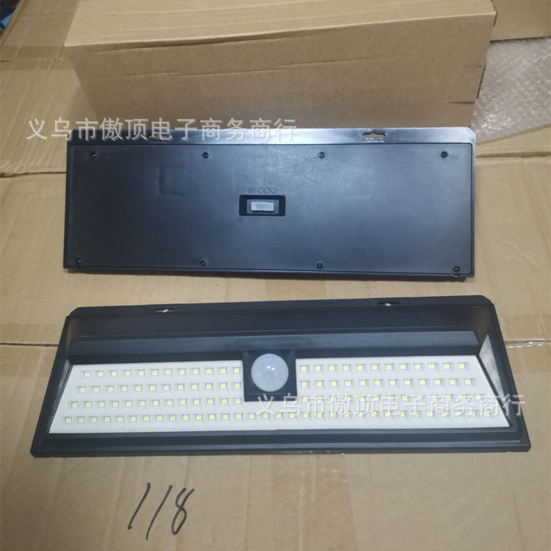Outdoor Solar Street Light Garden Light Household Sensor Light Outdoor Waterproof Wall Light Garage Light118led Lamp