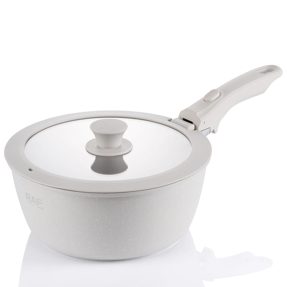 RAF Hot Sale Handle Detachable Non-Stick Pan Ceramic Glaze Universal Stove Cookware Set