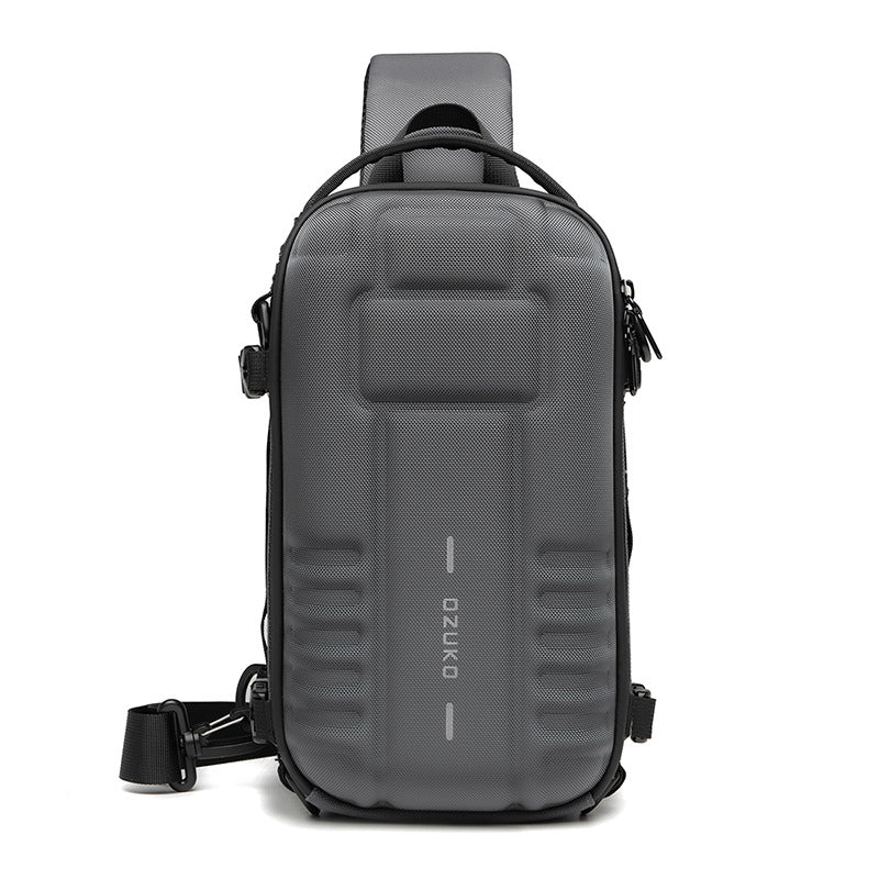 OZUKO EVA Hard Shell Chest Bag Men's Crossbody Bag Tactical Functional Waterproof Large Capacity Outdoor Cycling Bag