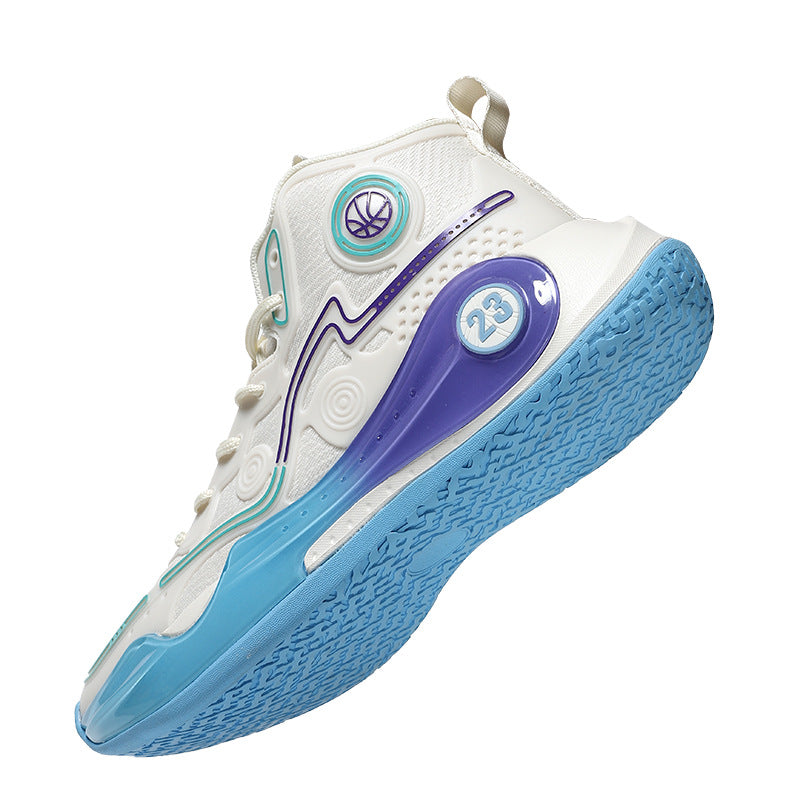 Four Seasons New Non-Slip Wear-Resistant Shock-Absorbing Youth High-Top Breathable Comfortable Sports Shoes Trendy Practical Basketball Shoes