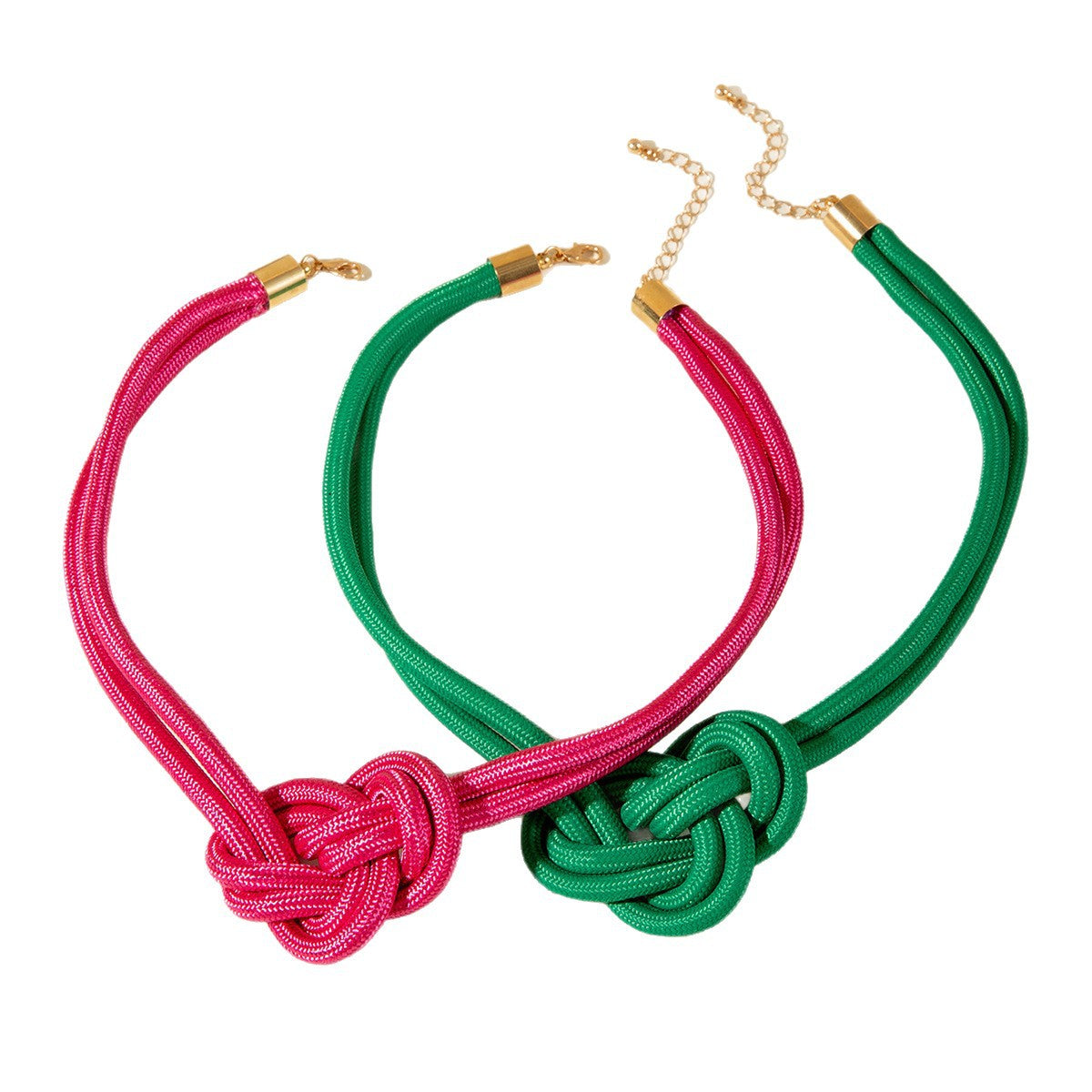 European and American Style Unique Knot Design Statement Necklace Drawstring Snake Chain Clavicle Chain Women's Simple Pendant Jewelry