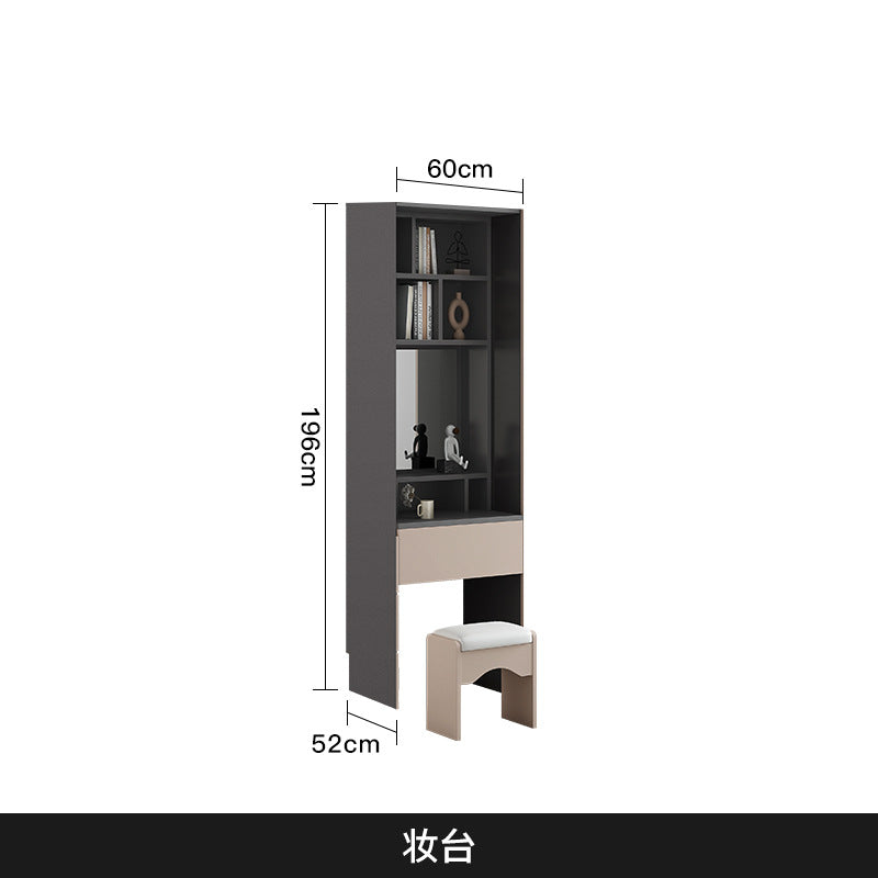 Flat Door Glass Door Wardrobe Modern Household Bedroom Cloakroom Four-Six-Eight Door Assembly Wardrobe Storage Large Wardrobe