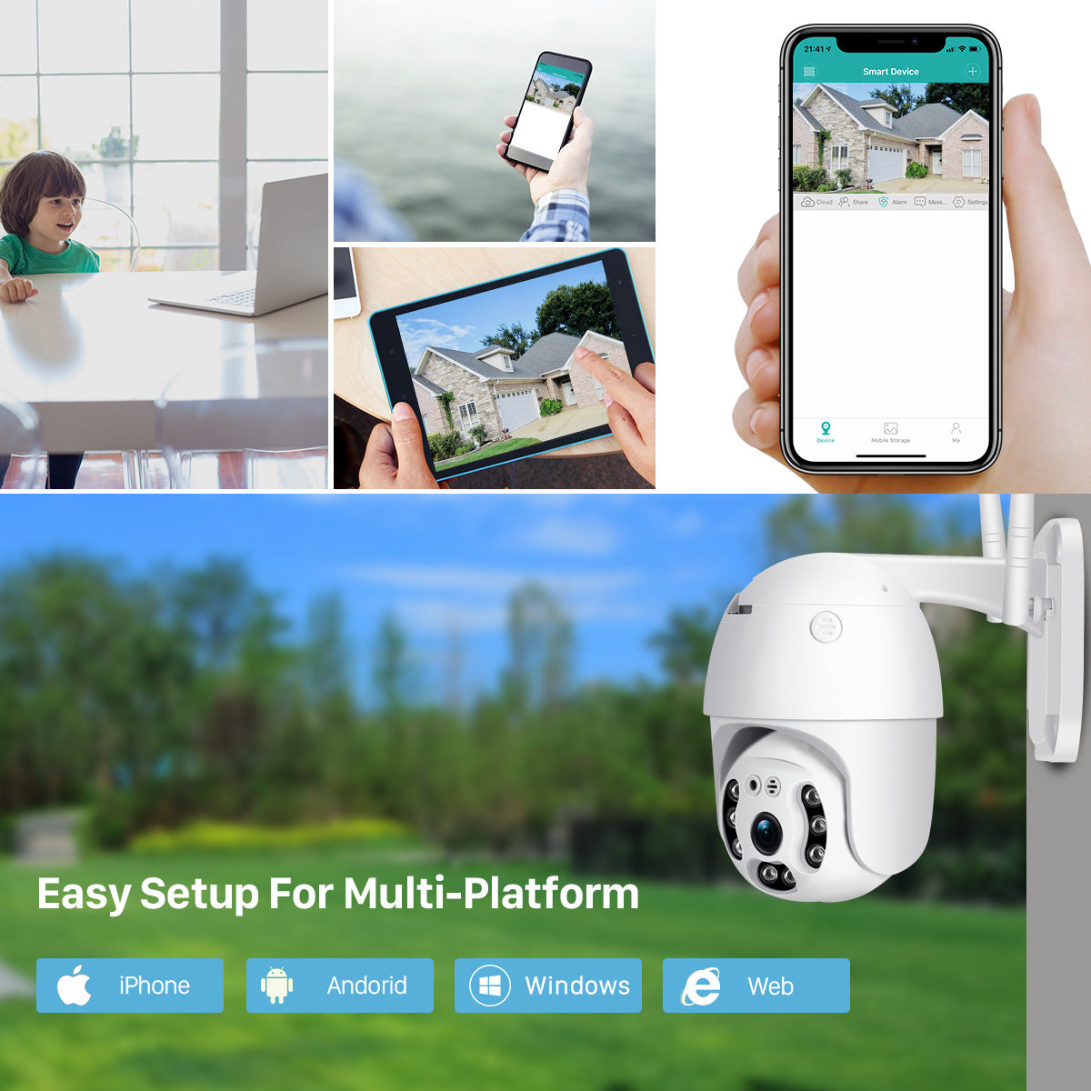 A6Outdoor Wireless Surveillance Camera WiFi Network PTZ Surveillance Camera High Definition Outdoor Waterproof Dome Camera