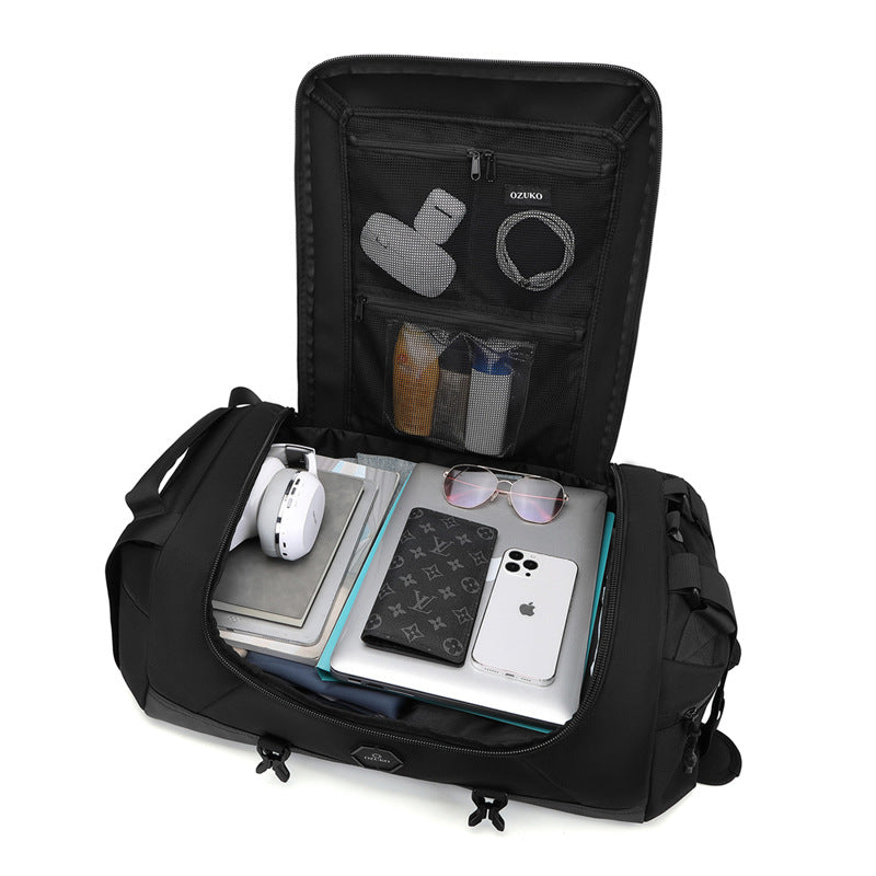 New Men's Travel Bag Large Capacity Sports Fitness Bag Waterproof Handheld Multifunctional Short Trip Backpack Yoga Bag