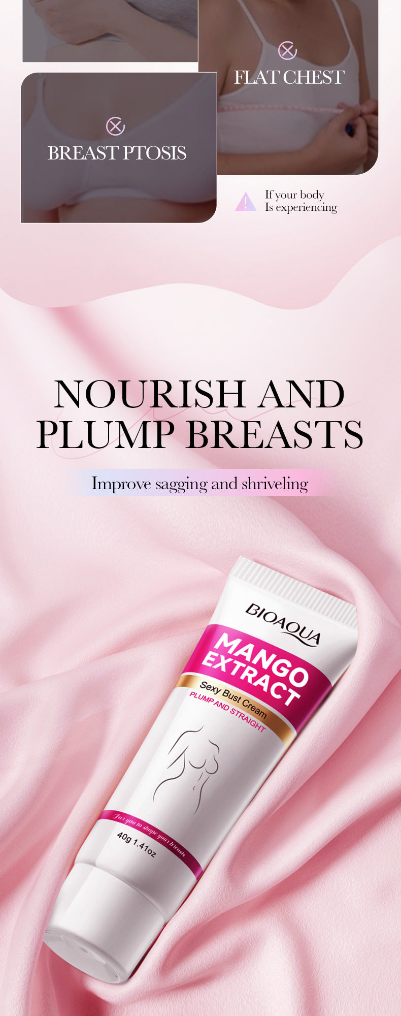 Full English Mango Breast Enhancement Cream40g BIOAOUA Breast Firming and Plumping Massage Care  Wholesale