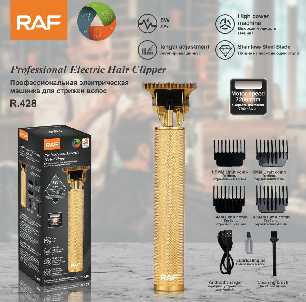 RAF Electric Hair Clipper for Home Use, Metal Oil Head Rechargeable Electric Shaver
