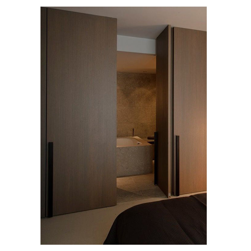 French Private Custom Villa High Quality Aluminum Metal Frame Wooden Door Invisible Hinge Interior Invisible Wooden Door
