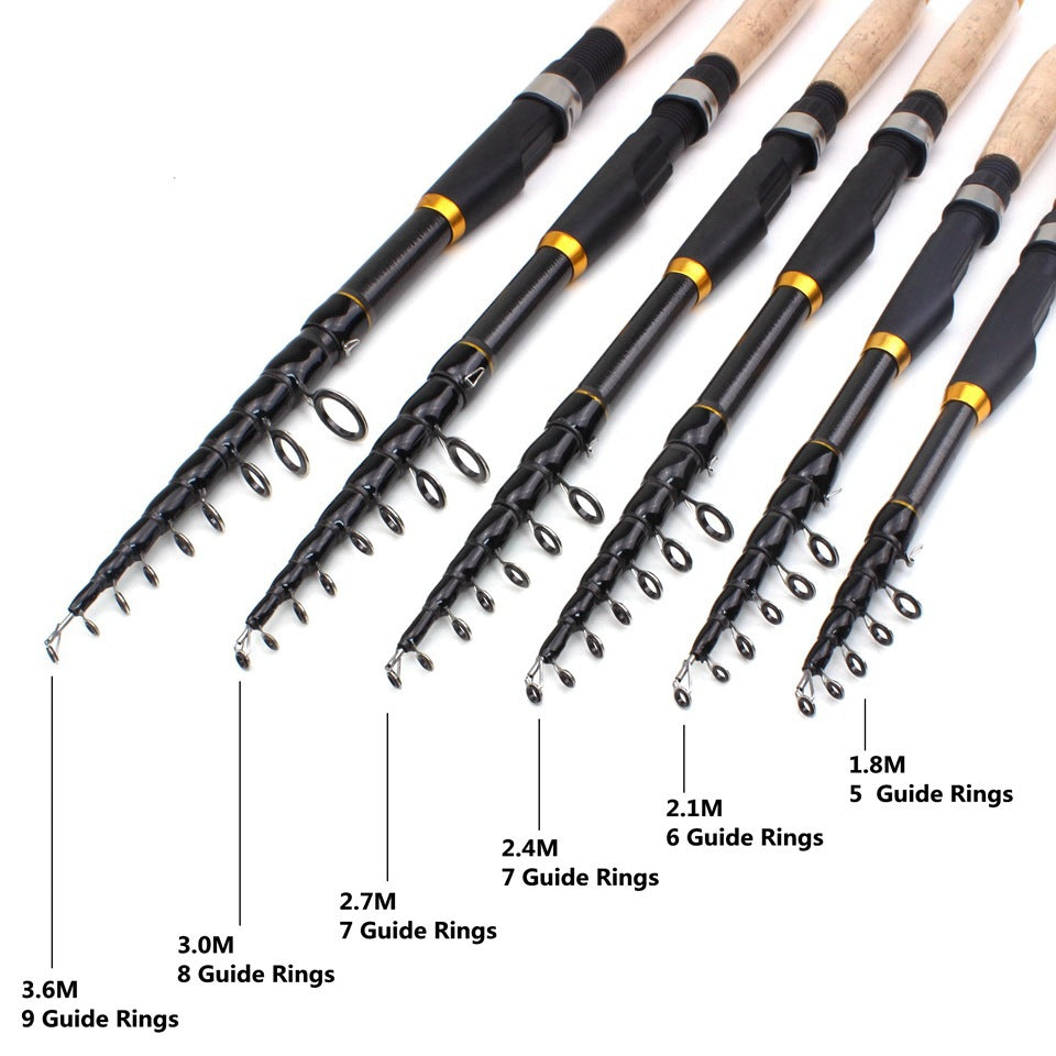 An Ultra-Short Retractable Lure Rod Short Sea Rod Wooden Handle Fishing Rod European and American Sales Over 10,000 Fishing Gear