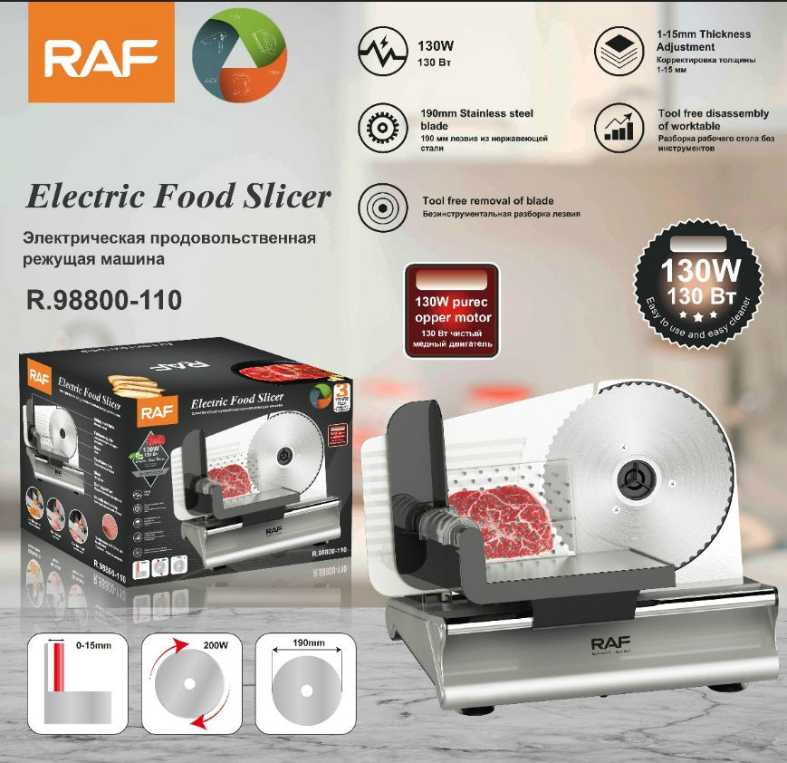 【】Electric Slicer Stainless Steel Meat Slicer Sliced Sausage Household Multifunctional   R8800