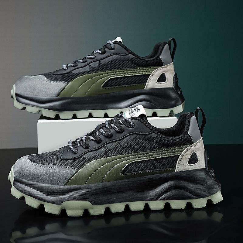 Men's Shoes Spring New Versatile Casual Trendy Korean Style Thick-Soled Height-Increasing Sneakers Casual Shoes Dad Shoes