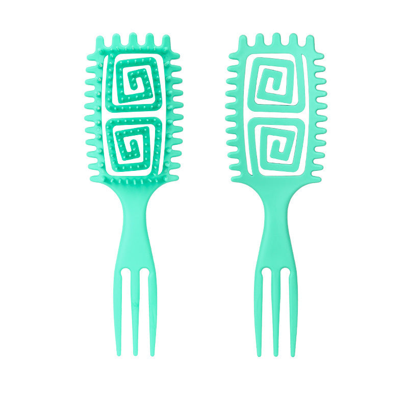 Bounce Curl Defining Styling Comb Smooth Hair Hollow Tail Three-Prong Scalp Cleaning Comb Sea King Curl Hair Styling Comb