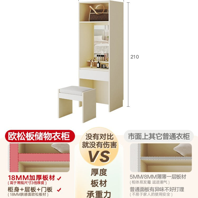 Custom Wardrobe One-Door to Ceiling Combination Home Bedroom Furniture Simple Modern European Pine Board Storage Closet