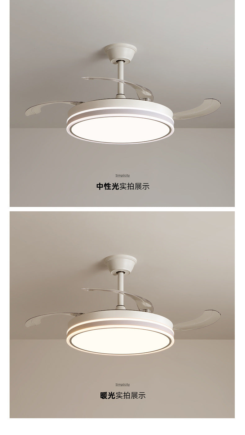 2025New Modern Minimalist Ceiling Fan Light Living Room With Electric Fan Chandelier Dining Room Bedroom421-inch Invisible Fan Light