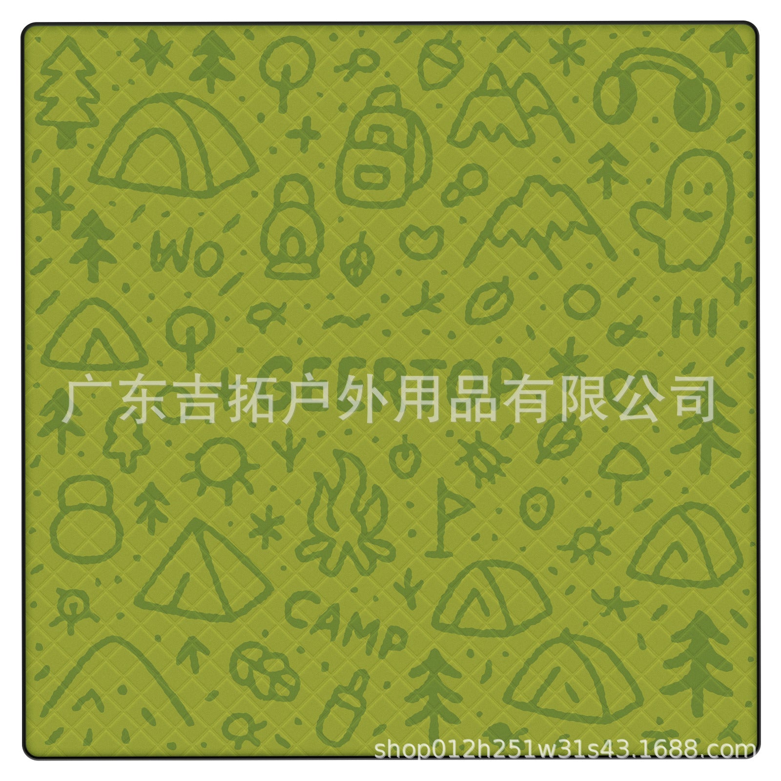 New Moisture-Proof Mat Outdoor Camping Thickened Picnic Mat Graffiti Style2*2Mi Ultrasonic Tent Mat