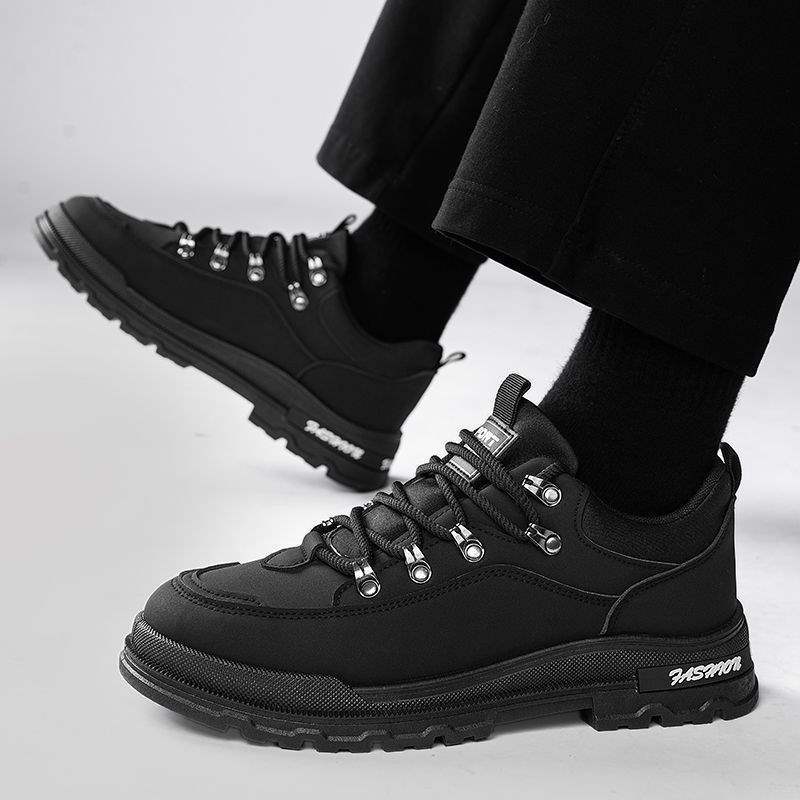 Men's Shoes2025Spring New Thick-Soled Height-Increasing Versatile Retro Low-Cut Martin Boots Men's Outdoor Hiking Mountaineering Shoes