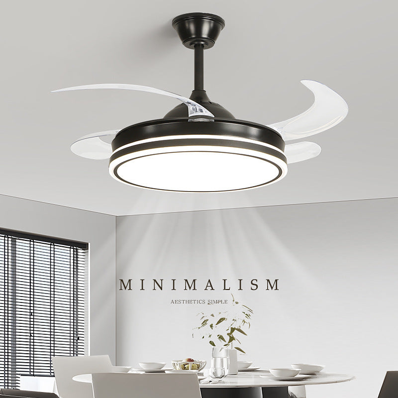 2025New Modern Minimalist Ceiling Fan Light Living Room With Electric Fan Chandelier Dining Room Bedroom421-inch Invisible Fan Light