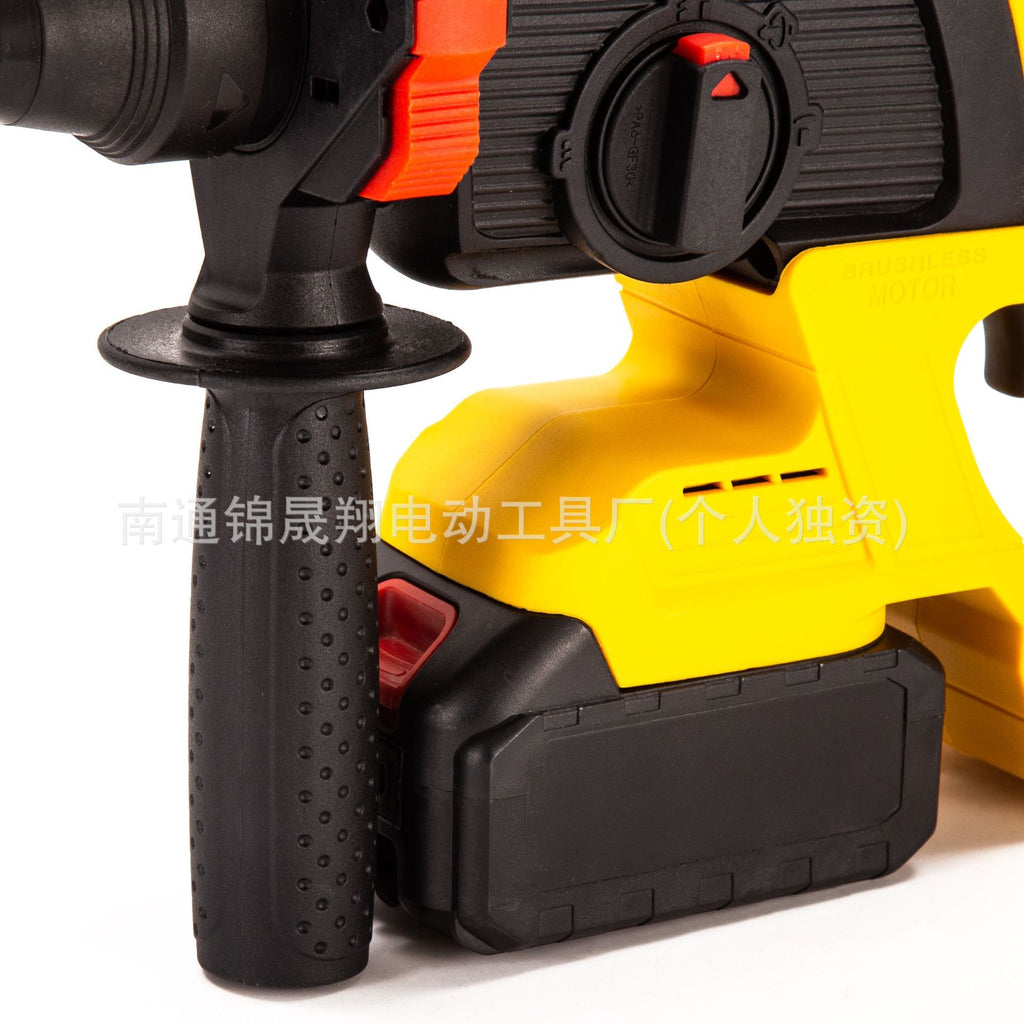 Brushless Cordless Electric Hammer Impact Drill Lithium Battery Multi-Function Cordless Hammer Drill Electric Pickaxe Power Tool