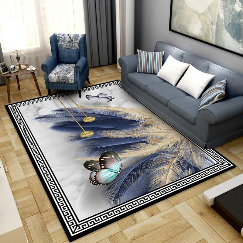 Light Luxury Style Crystal Velvet Carpet Wear-Resistant and Dirt-Resistant Living Room Sofa Coffee Table Carpet Home Cooling and Silent Bedroom Bedside Carpet