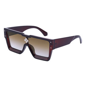 2025European and American 0k Rich Women Large Frame Sunglasses New One-piece Internet Celebrity Sunglasses for Women Trendy sunglasses