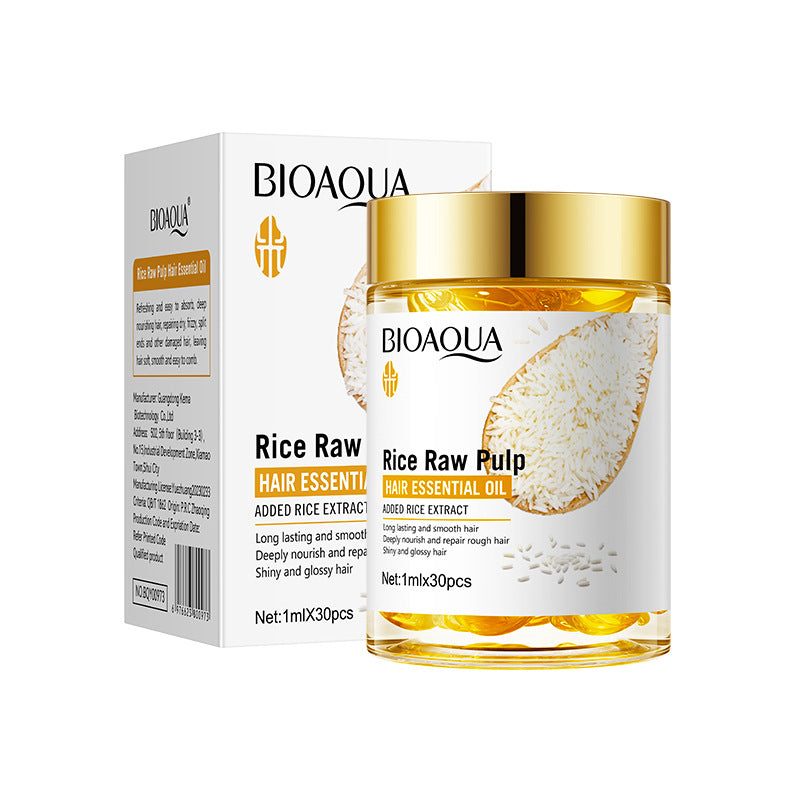 Rice Puree Hair Care Capsule Essential Oil BIOAOUA Repair and Nourish Conditioner Cross-Border Wholesale