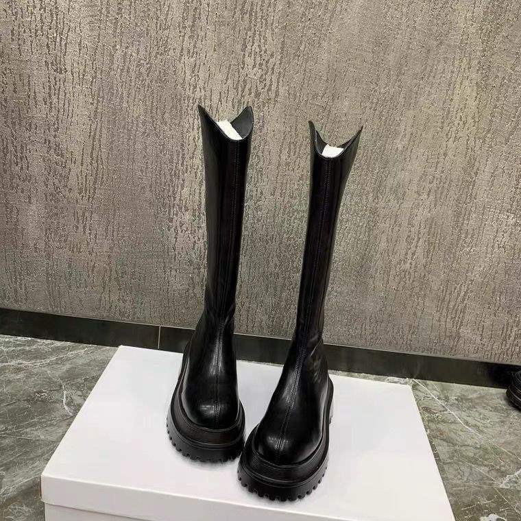 Spicy Girl Knight Long Boots2025New Women's Boots for Autumn and Winter, Thick-Soled Height-Increasing Leather Boots, High-Tube Elastic Slim Boots