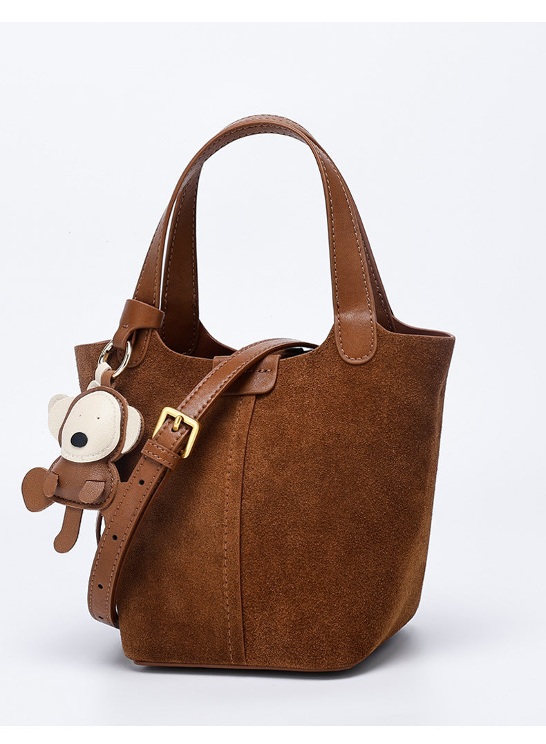 European and American Retro Melad Niche Matte Handheld Bucket Bag Fashion Women's Bag Light Luxury Single Shoulder Crossbody Bag
