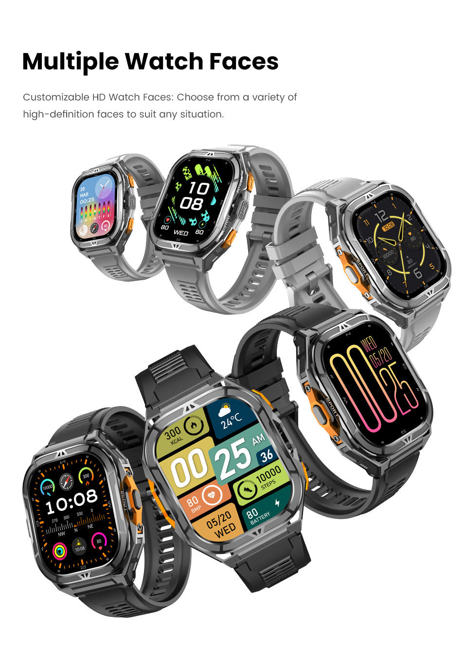 X5Smart Watch Bluetooth Call True Heart Rate Step Sleep Monitoring I Deep Waterproof GPS Beidou Positioning Three Defenses